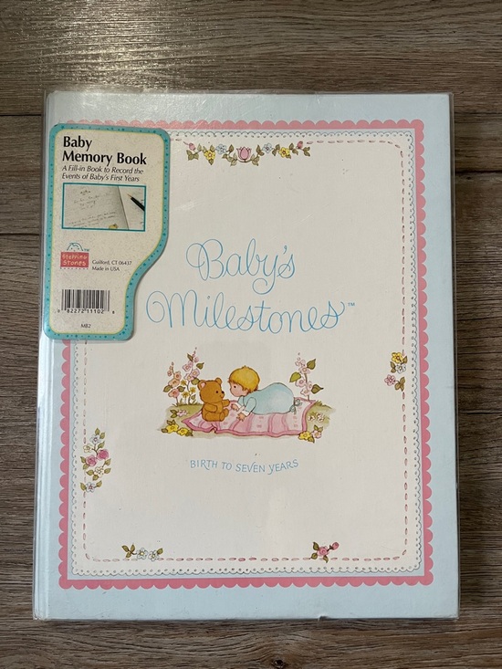 Precious Moments Other - Precious Moments Vintage Baby's Milestones Memory Book - White, Pink, Blue